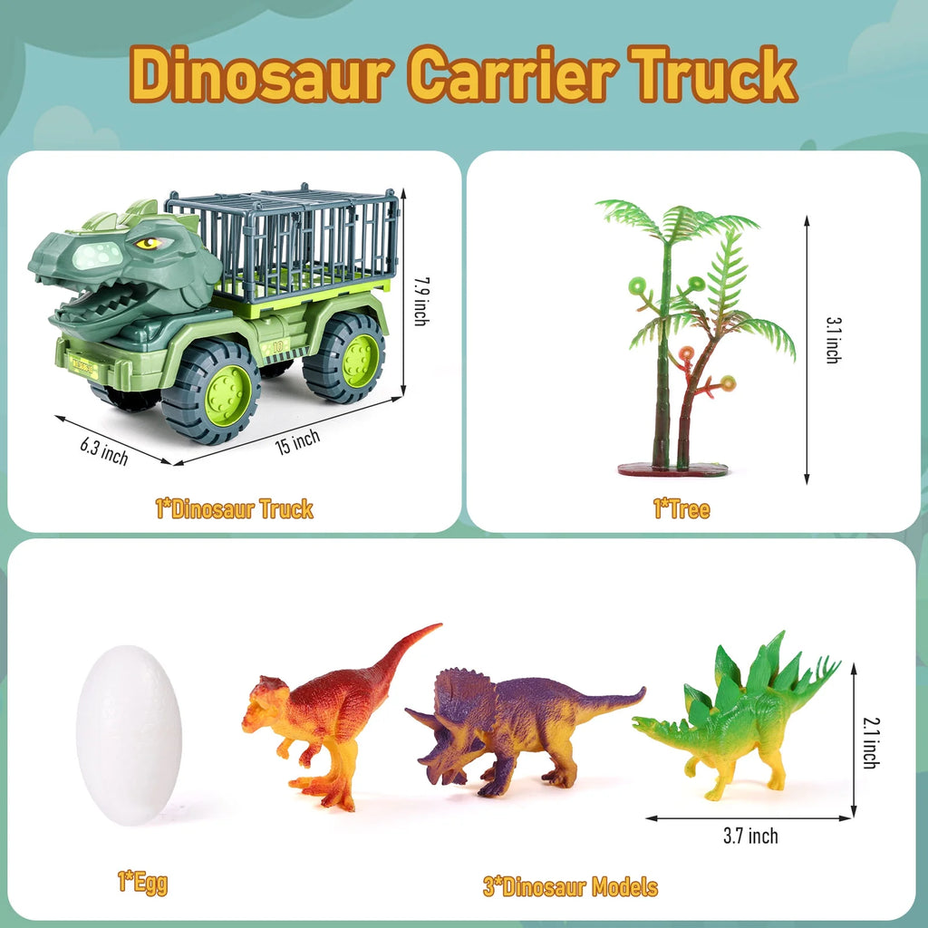 Dinosaur Transport Car Carrier Truck with 3 Dinosaur Toys Z789650