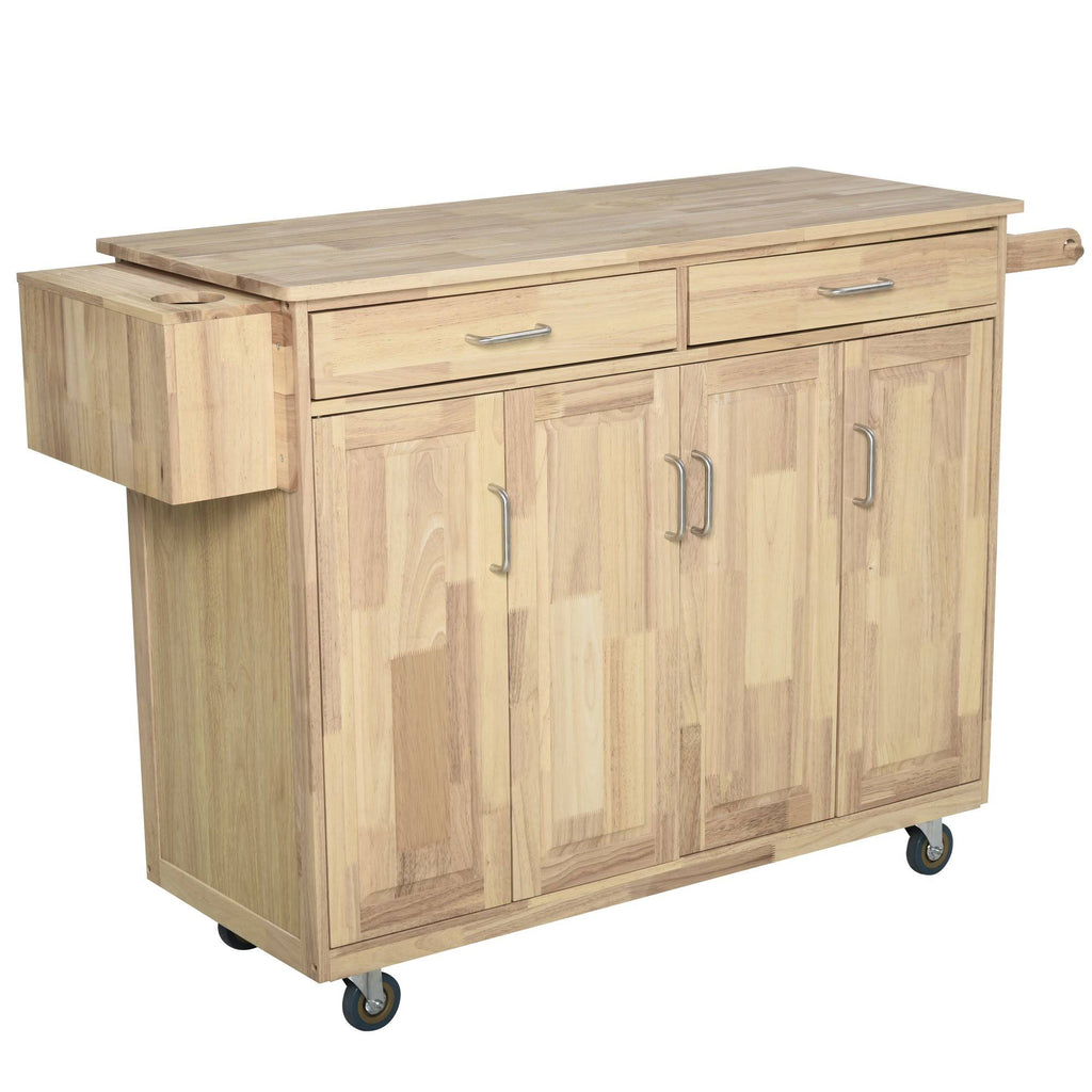 Wooden Rolling Kitchen Island Utility Trolley Storage Cart Q69800