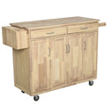 Wooden Rolling Kitchen Island Utility Trolley Storage Cart Q69800