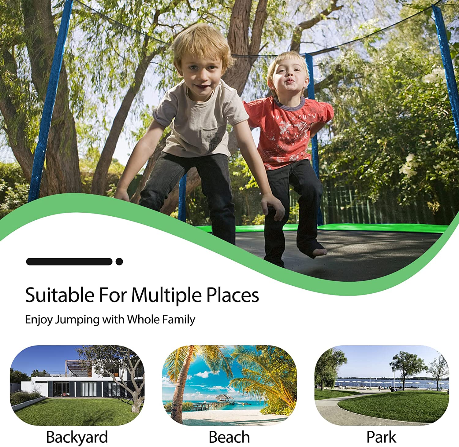 12FT Trampoline with Basketball Board and Swing Stand J252338