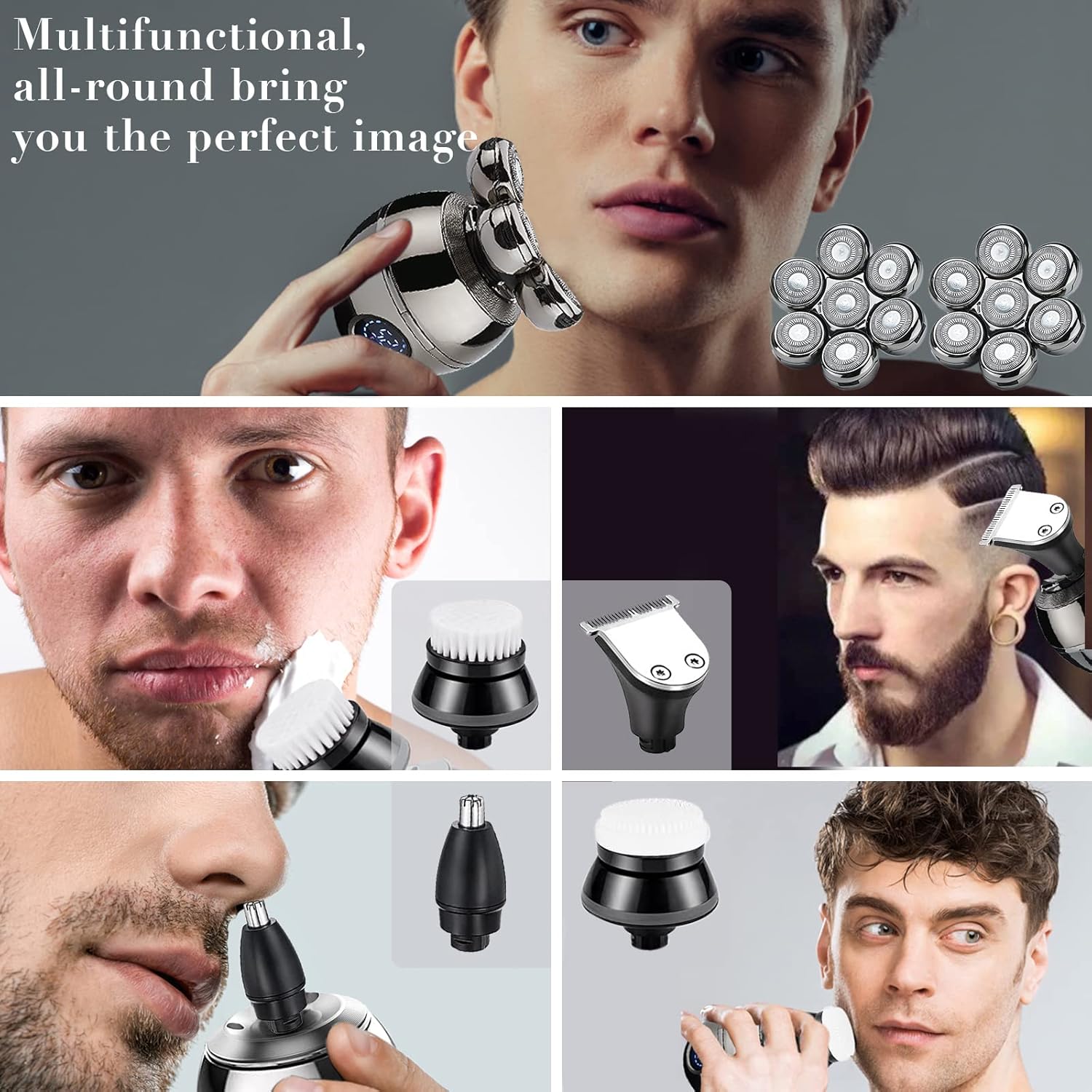 7D Electric Shaver with 2 Shavers, Waterproof Grooming Kit, Wireless Charging Pad Pack of 2 Q455562