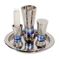 Hammer Aluminum Havdalah Set with Blue Rings O5737