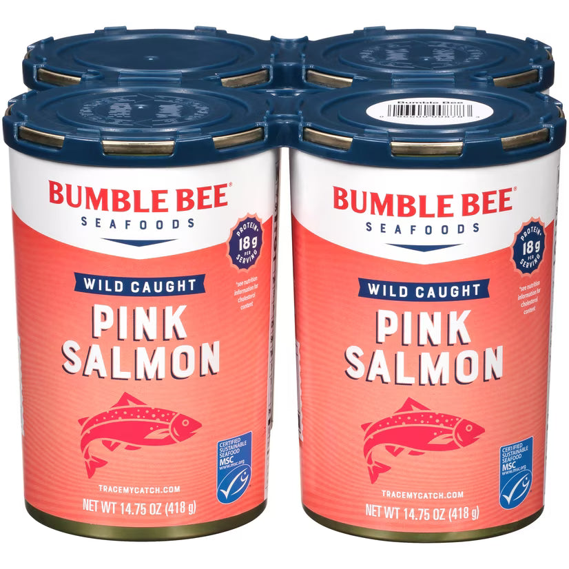 Pink Canned Salmon, Pack of 4, 14.75 oz Can U174851