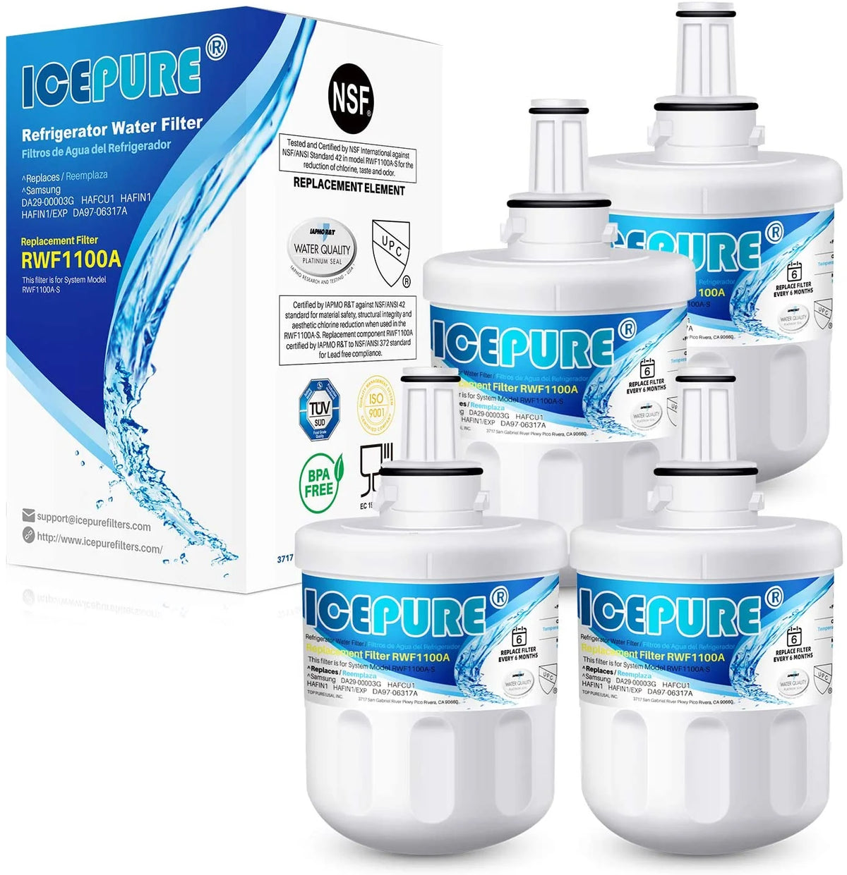 Refrigerator Water Filter 4 Pack V28762