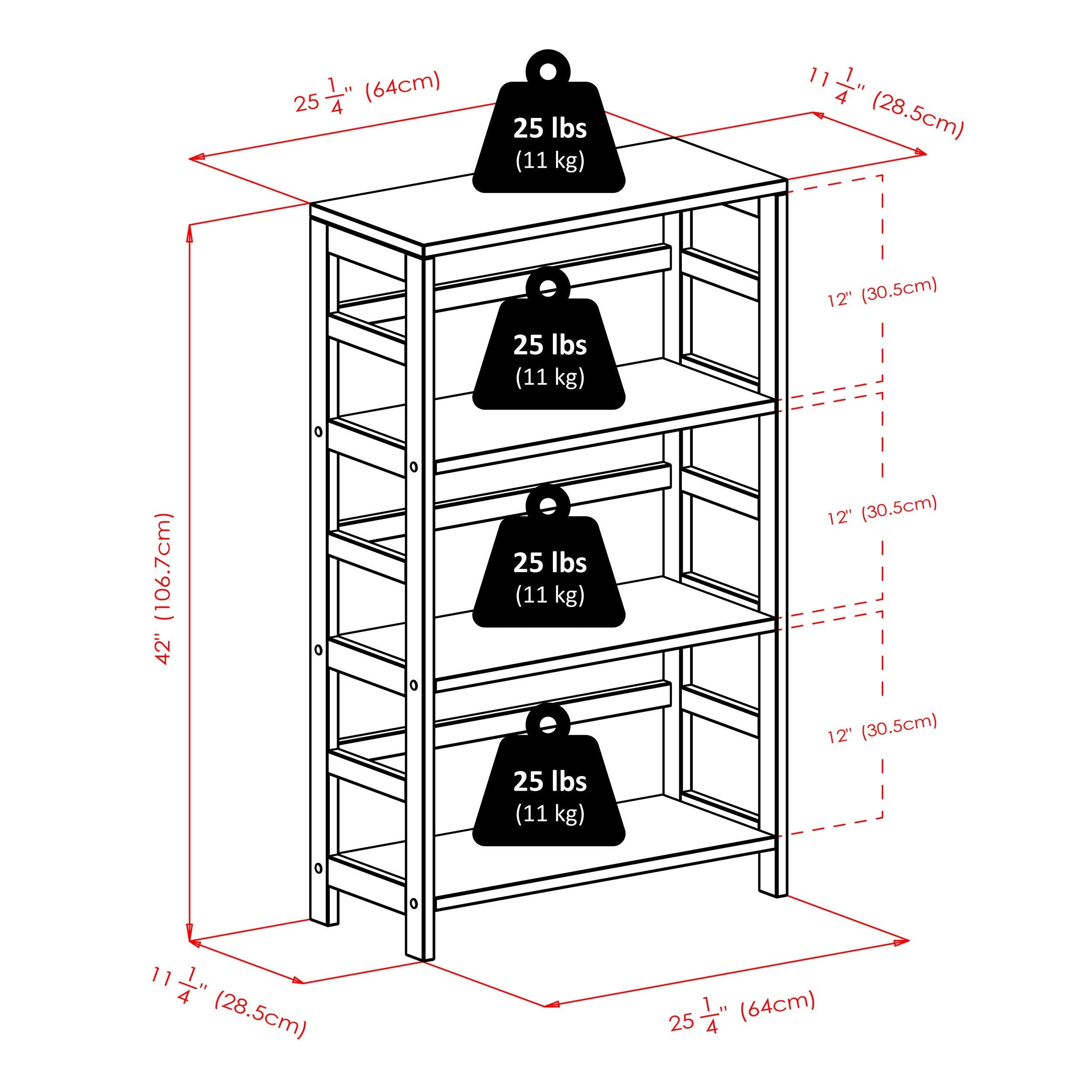 2-Section Storage Shelf with 4 Black Fabric Baskets A293