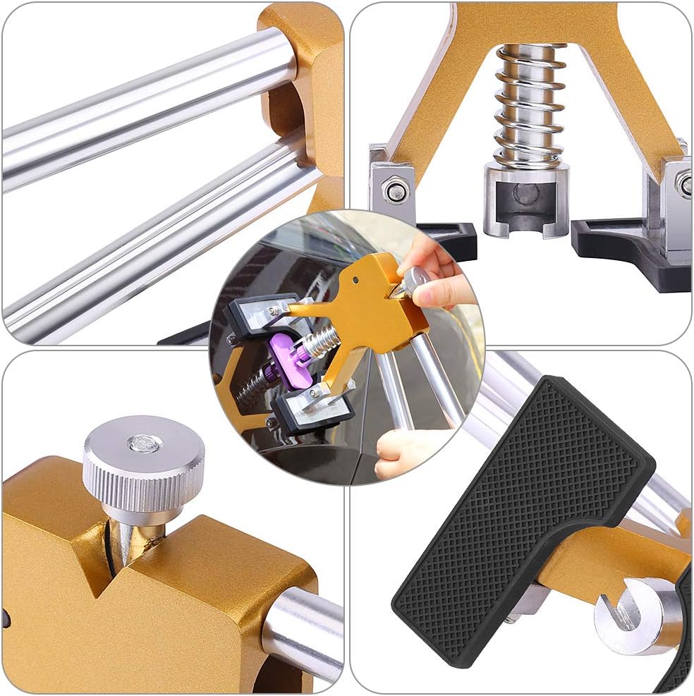 53pcs Dent Puller Paintless Dent Repair Tools Kit with Golden Dent Lifter Glue Sticks Tabs Slide Hammer L371953