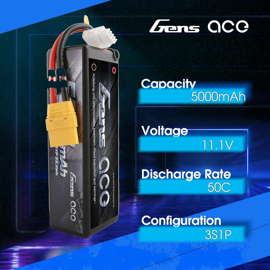 11.1V 5000mAh 3S 50C HardCase LiPo Battery with Deans Plug C932