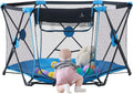 Portable Playpen with Padded Floor and Carrying Bag, Blue U82053