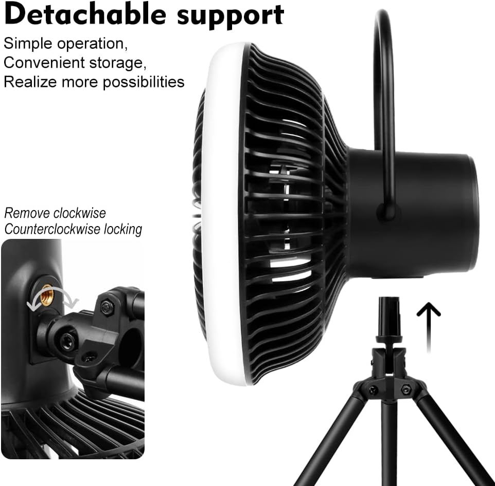 Camping Fan with LED Lantern, USB Desk Fan, Pack of 2 P863765