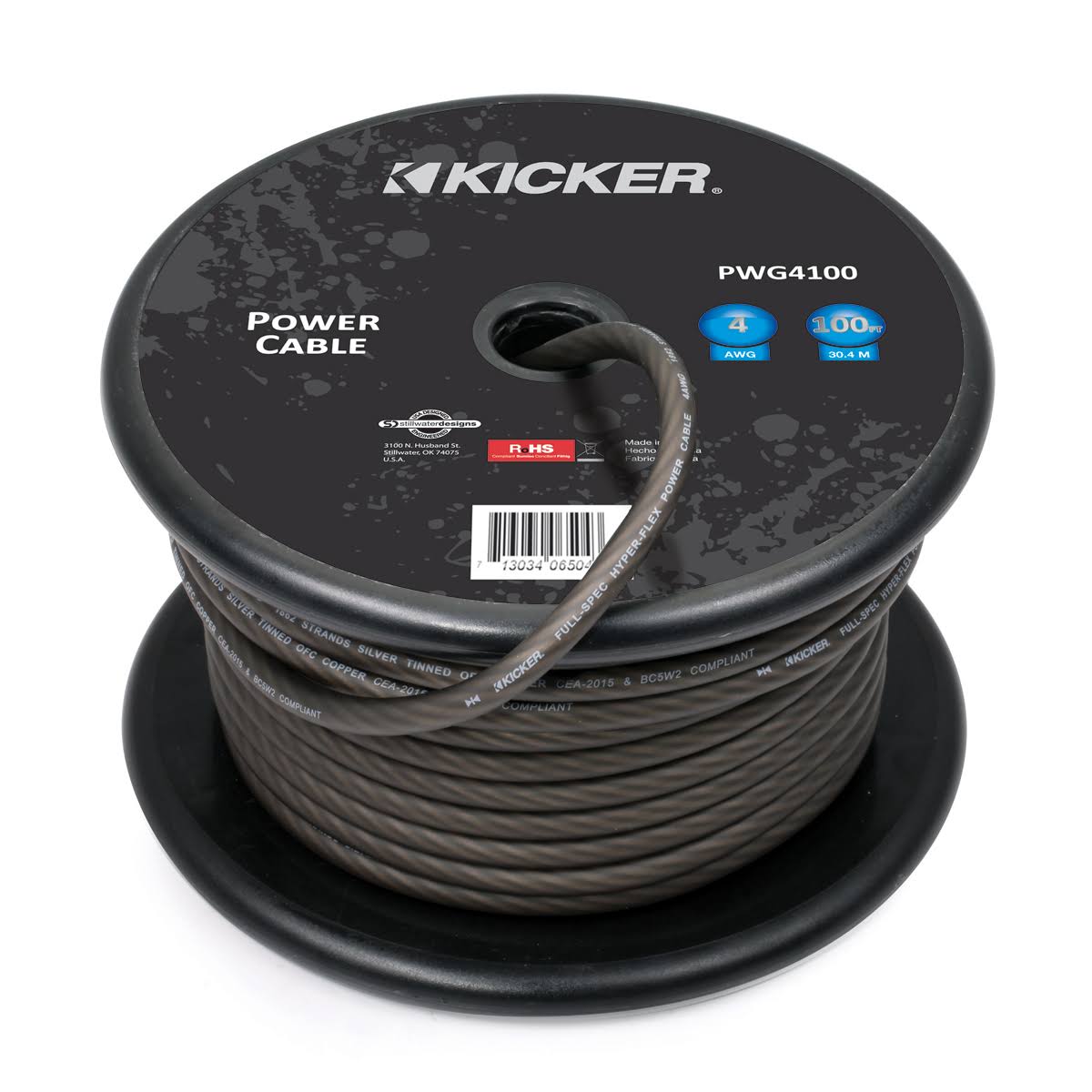 4AWG 100' Gray Power Cable J744