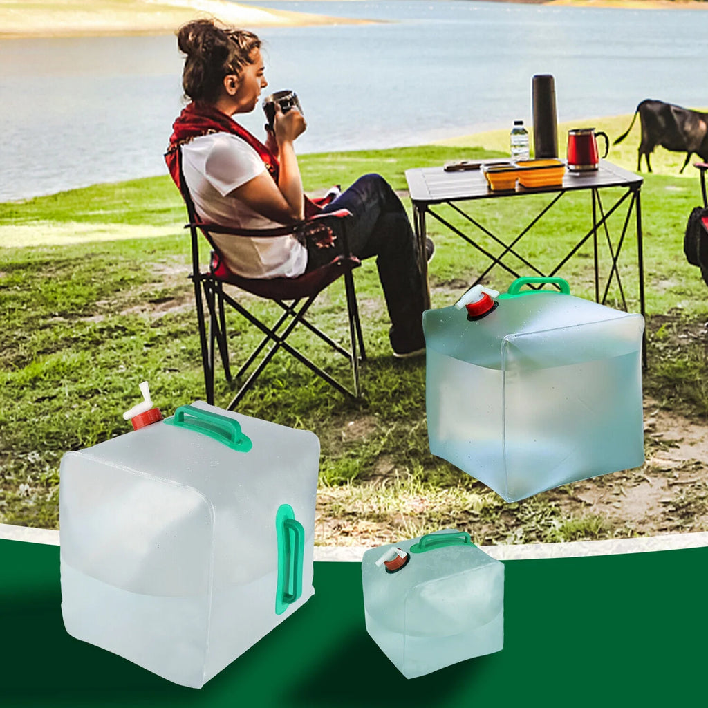 Collapsible Water Container With Spigot Camping Water Storage Jug R743688