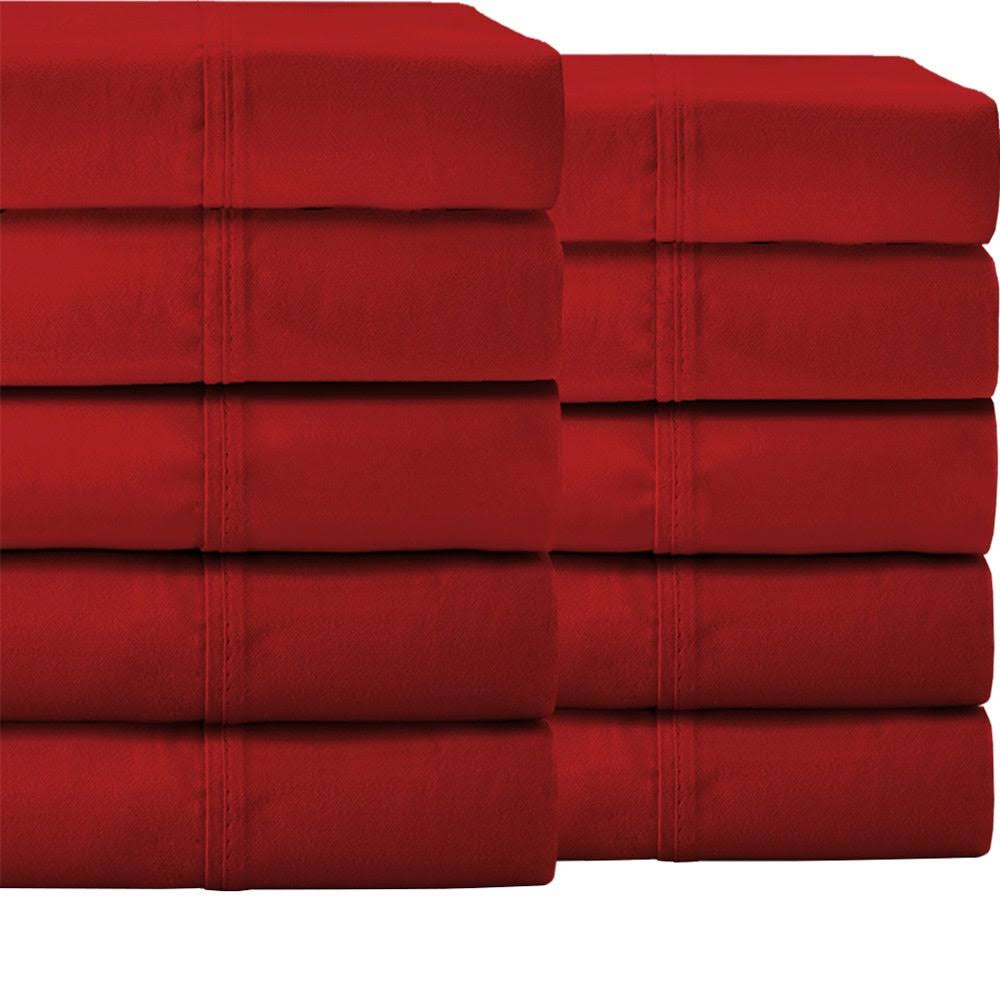 Red Cal King 10 Pack Brushed Microfiber Sheet Set B167