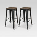 Set of 2 Black Industrial Barstool N1369