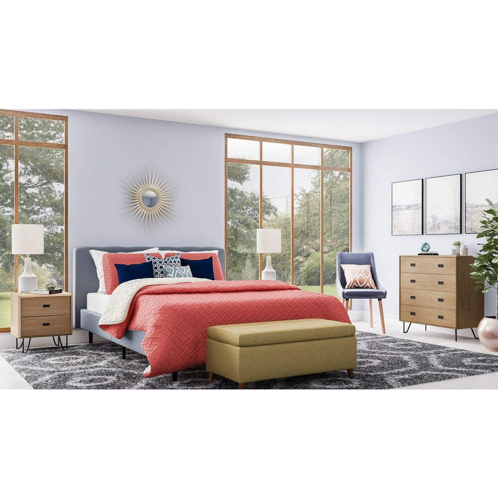 Light Grey Storage Ottoman Bench S8033