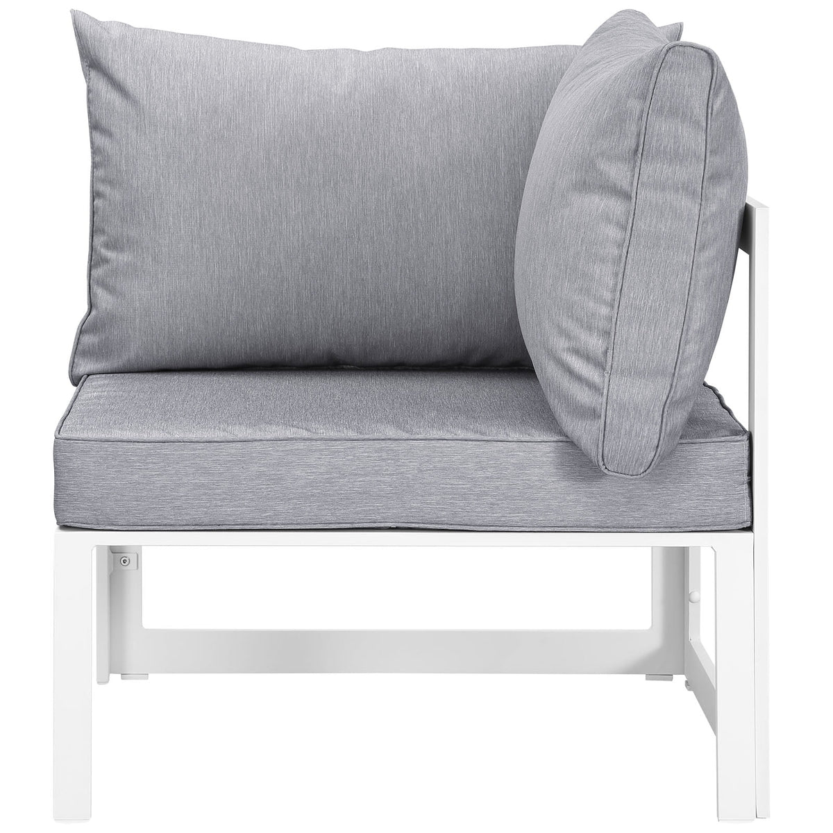 White Grey Fabric Outdoor Patio Sectional Sofa Set R428242