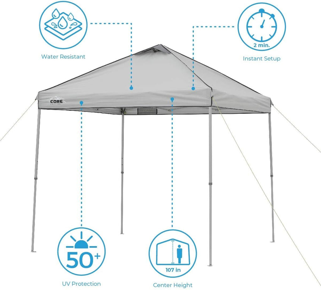 Gray 8 ft x 8 ft Straight Leg Canopy Tent with Carry Bag Q3259