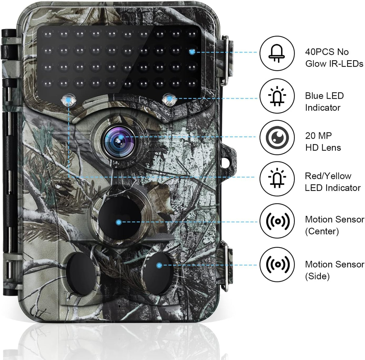 1520P 20MP Waterproof Game Camera with 80ft No Glow Motion Activated Detection P2933