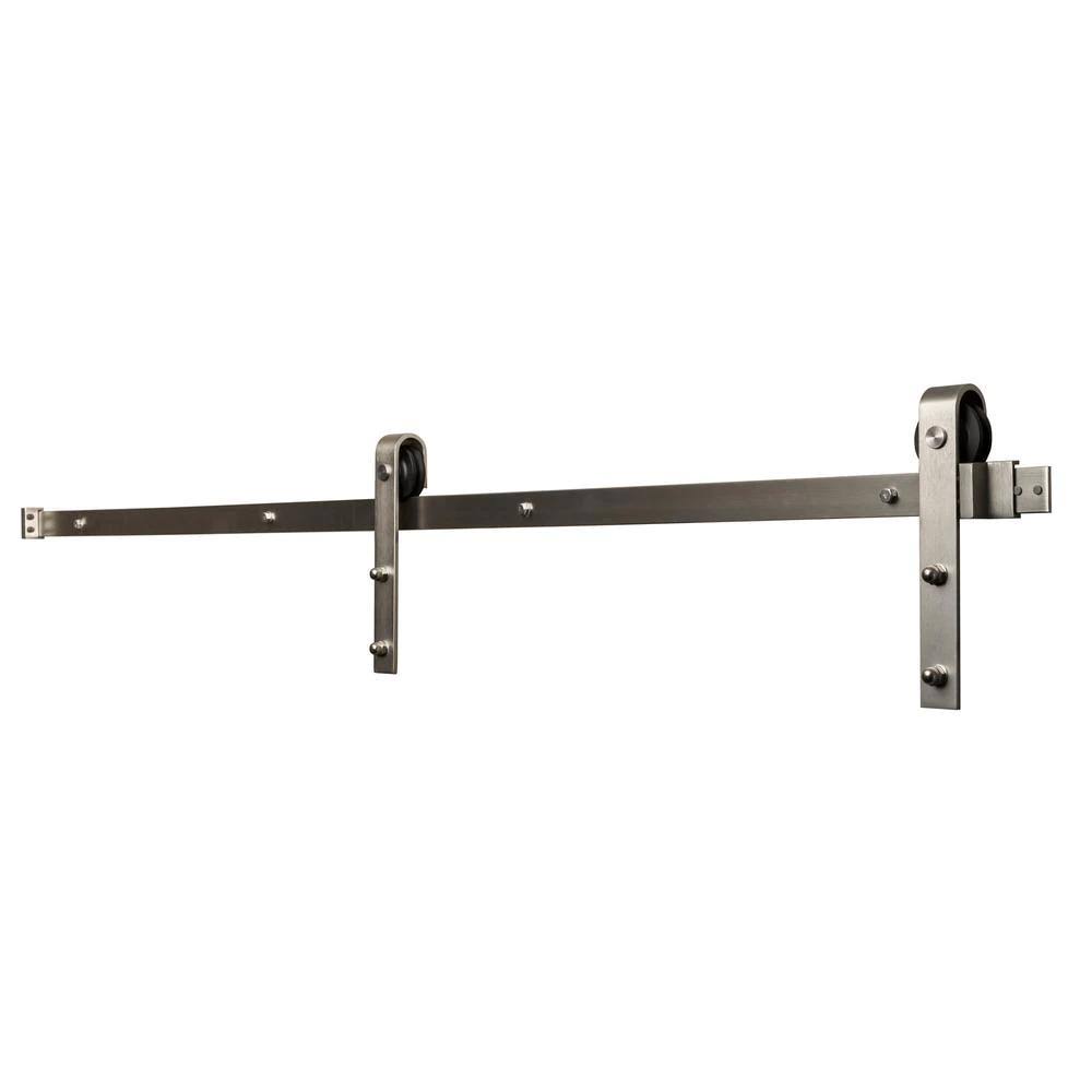 Satin Nickel Barn Door Hardware Kit Track System Z1865
