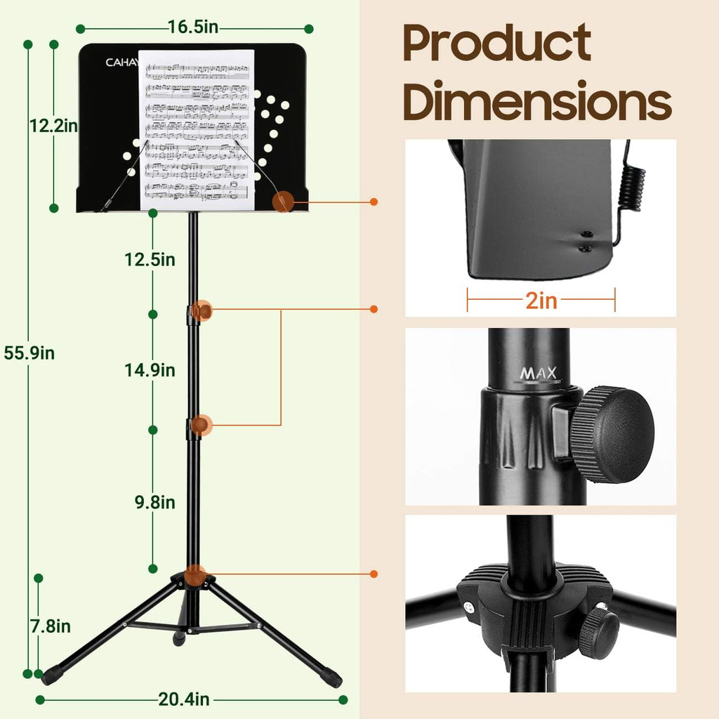 2 in 1 Foldable Sheet Music Stand with Carrying Bag M691