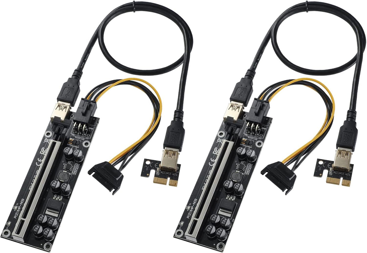 PCIE Riser 10 Solid Capacitors 60cm USB 3.0 Extension Cable 6 Pack Z7597