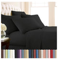 Black 6-Piece King Microfiber Bed Sheets Set with 21" Deep Fitted Sheet H32509