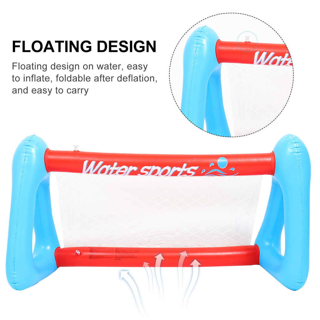 Inflatable Pool Float Set with Volleyball Net and Volleyballs Q6328