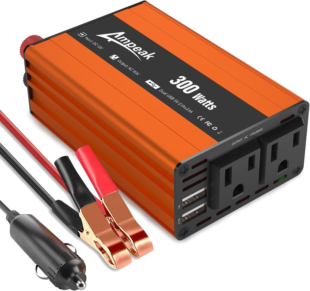 1000W Power Inverter 12V to 110V DC to AC Converter with 3 AC Outlets H24937