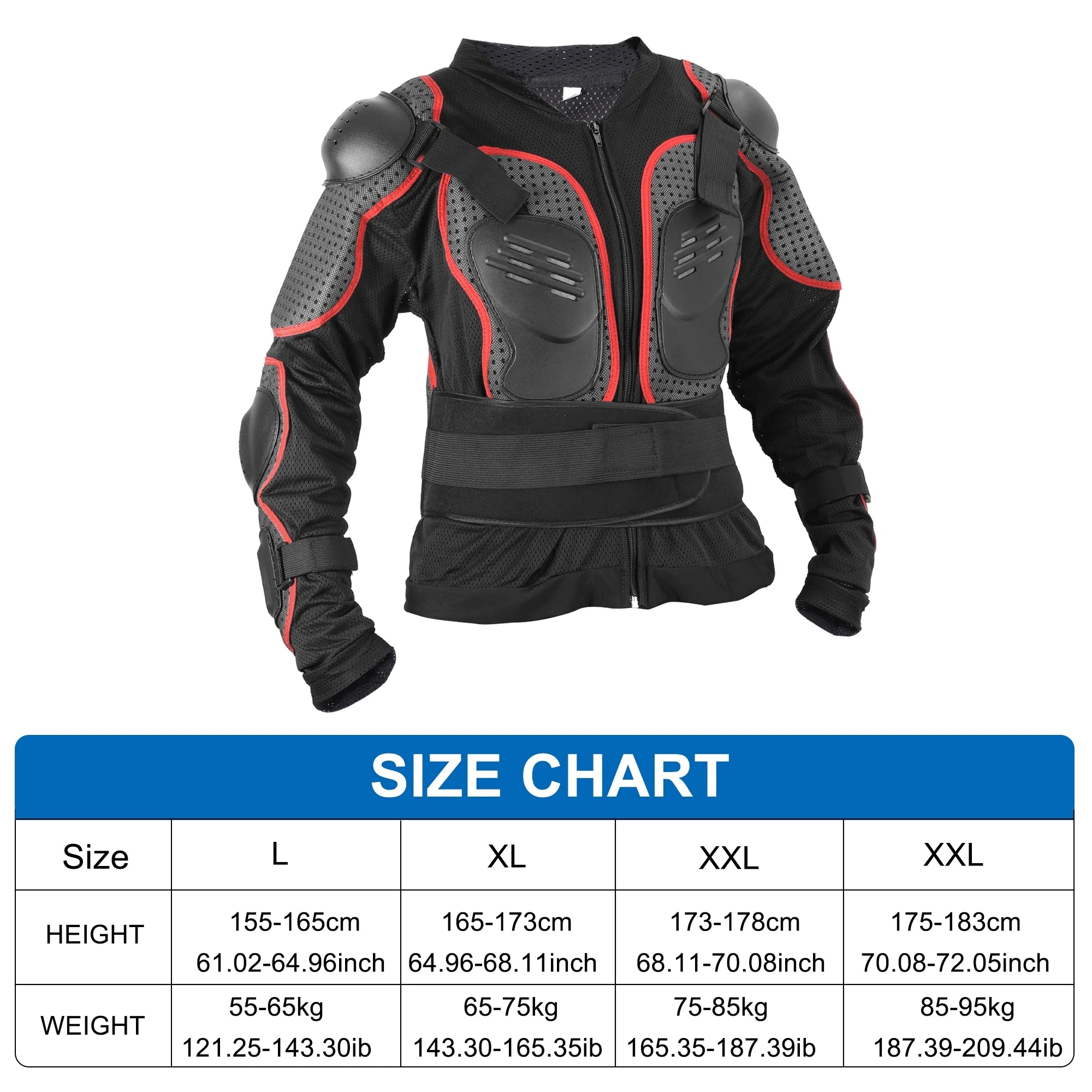 Red Dirt Bike Motorcycle Riding Protective Full Body Armor S7423