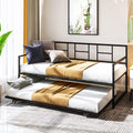 Black Twin Daybed with Pull Out Trundle Sofa Bed G982933