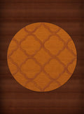 Orange Quaterfoil Trellis 4' x 4' Round Area Rug Q459