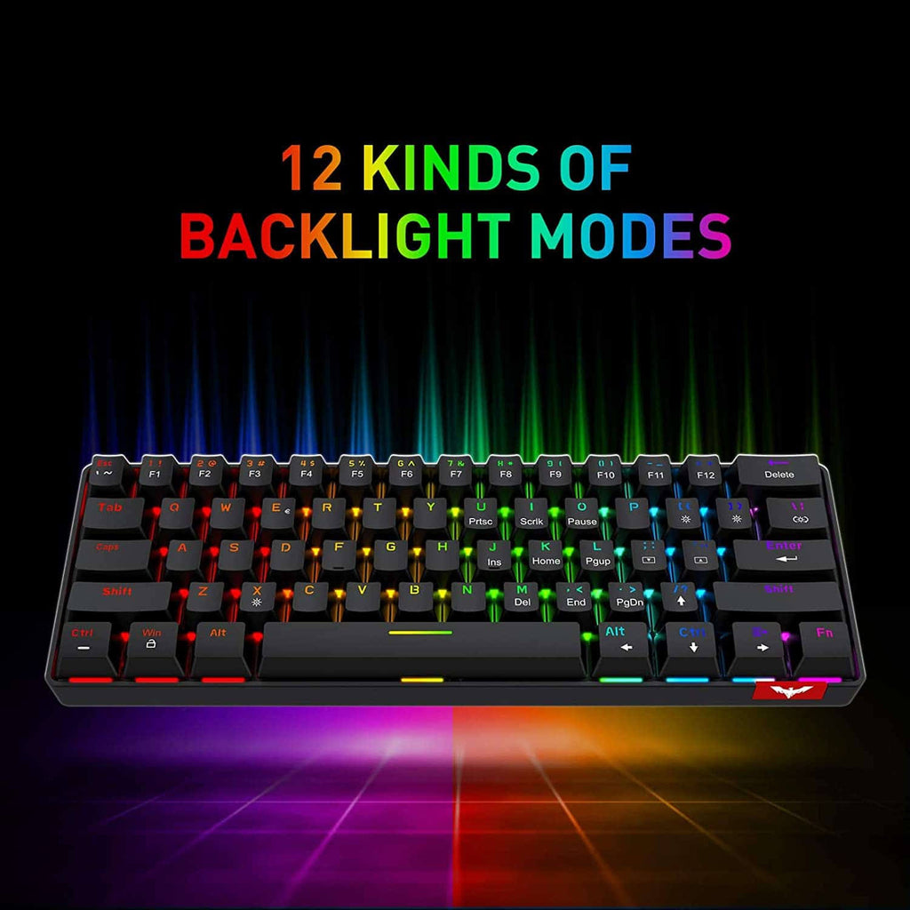 60% Compact Wired Type-C 61 Keys Mechanical Keyboard RGB Programmable 4800 dpi Mouse Combo L58434
