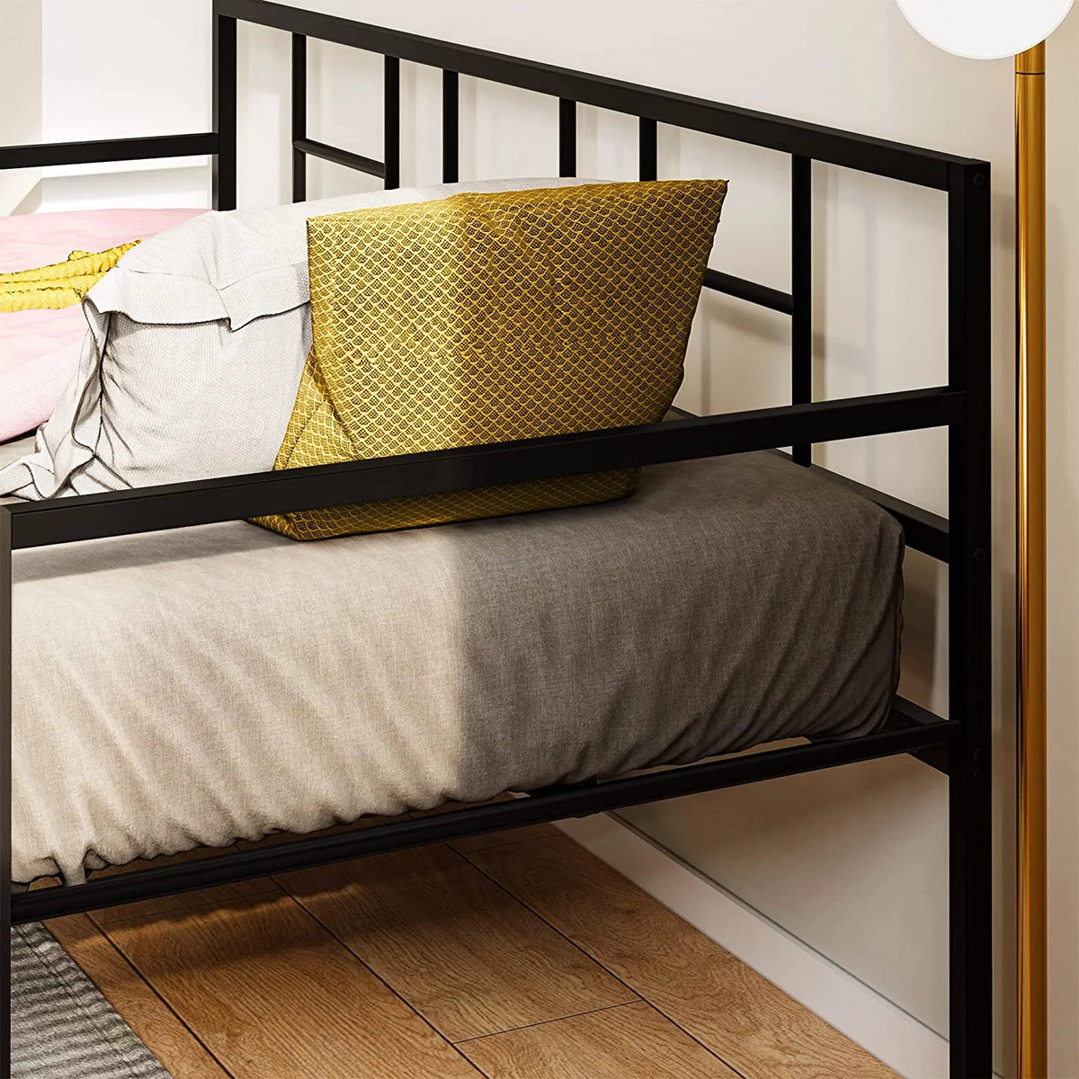 Black Twin Daybed with Pull Out Trundle Sofa Bed G982933