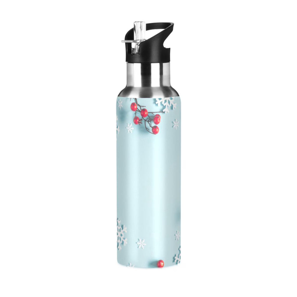 Stainless Steel Insulated Thermos Vacuum Flask Water Bottle with Straw Lid W8276