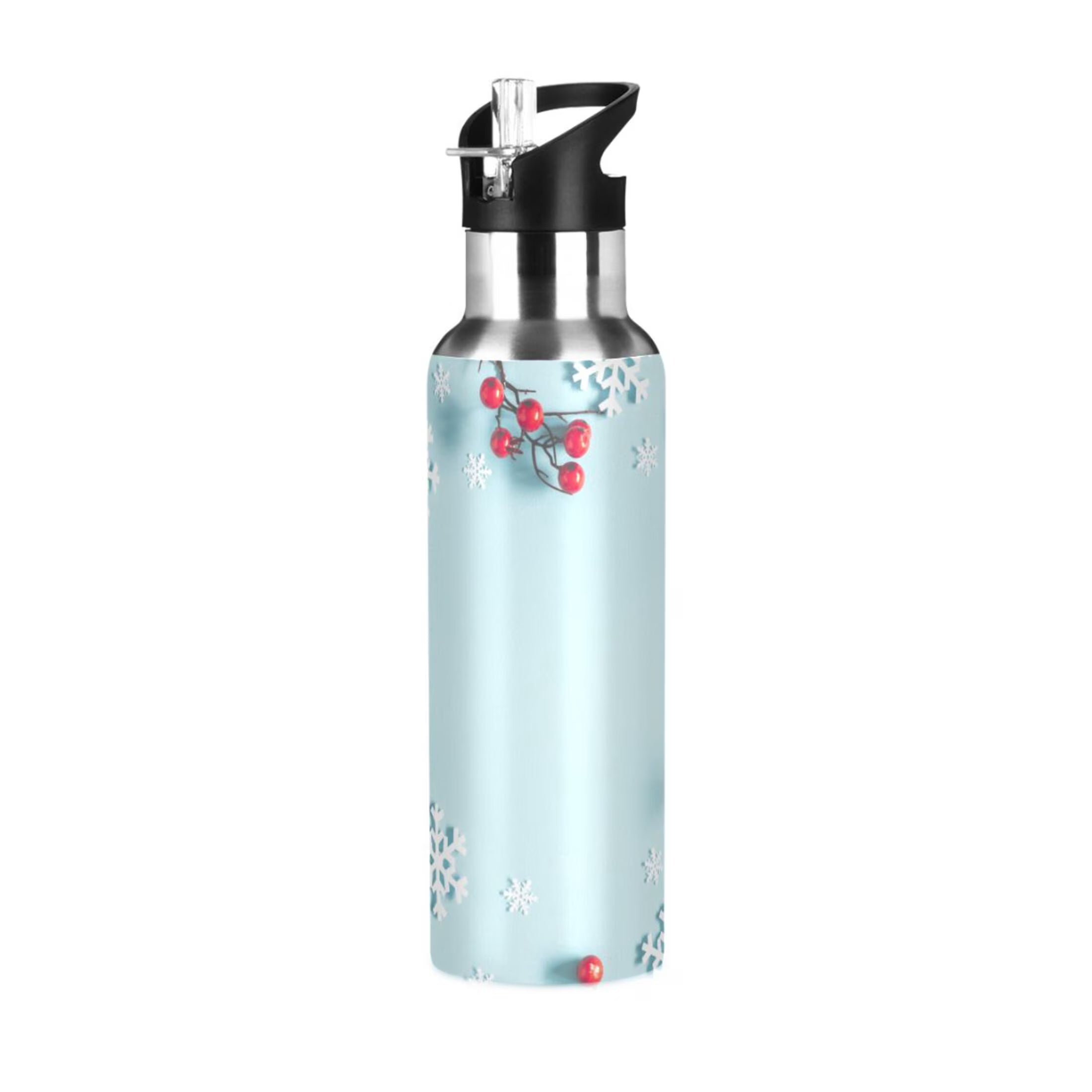 Stainless Steel Insulated Thermos Vacuum Flask Water Bottle with Straw Lid W8276