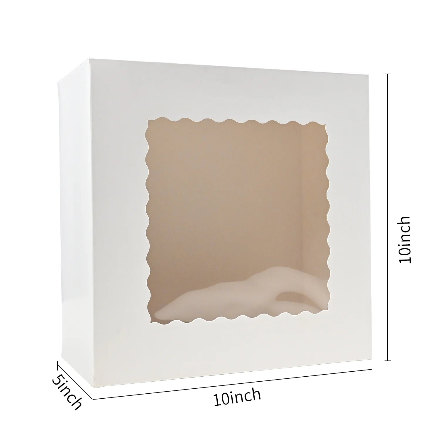 Cake Box with Window 24 PCS, 10x10x5 Inches White Bakery Boxes X60087