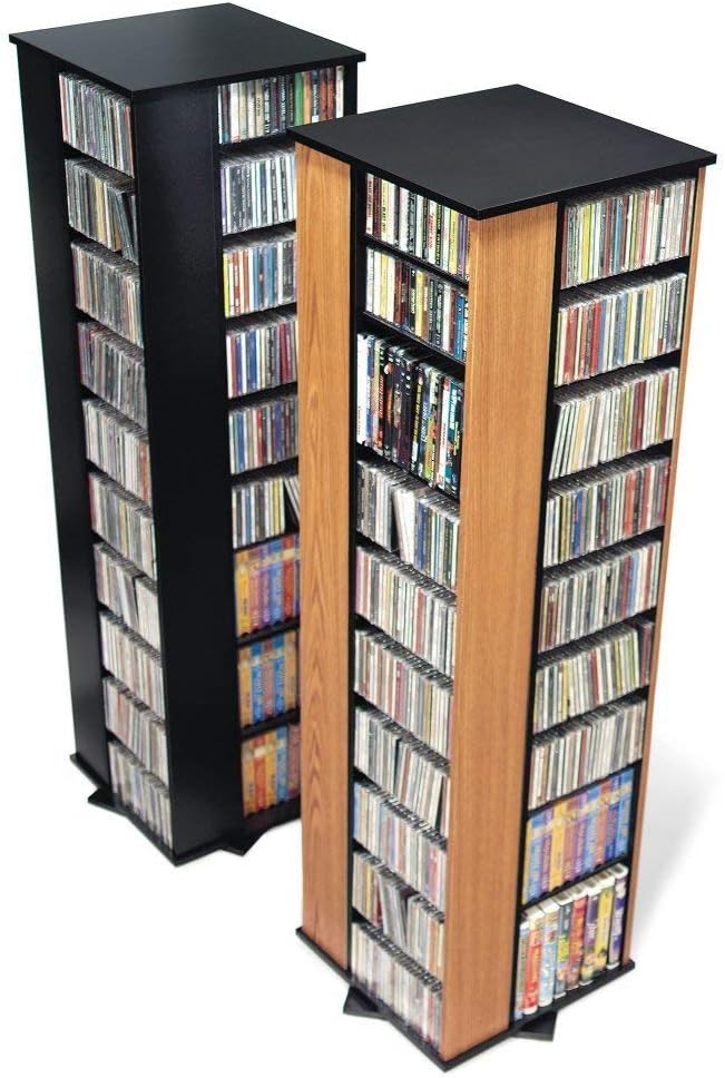 Black Four-Sided Spinning Tower Storage Cabinet C696284