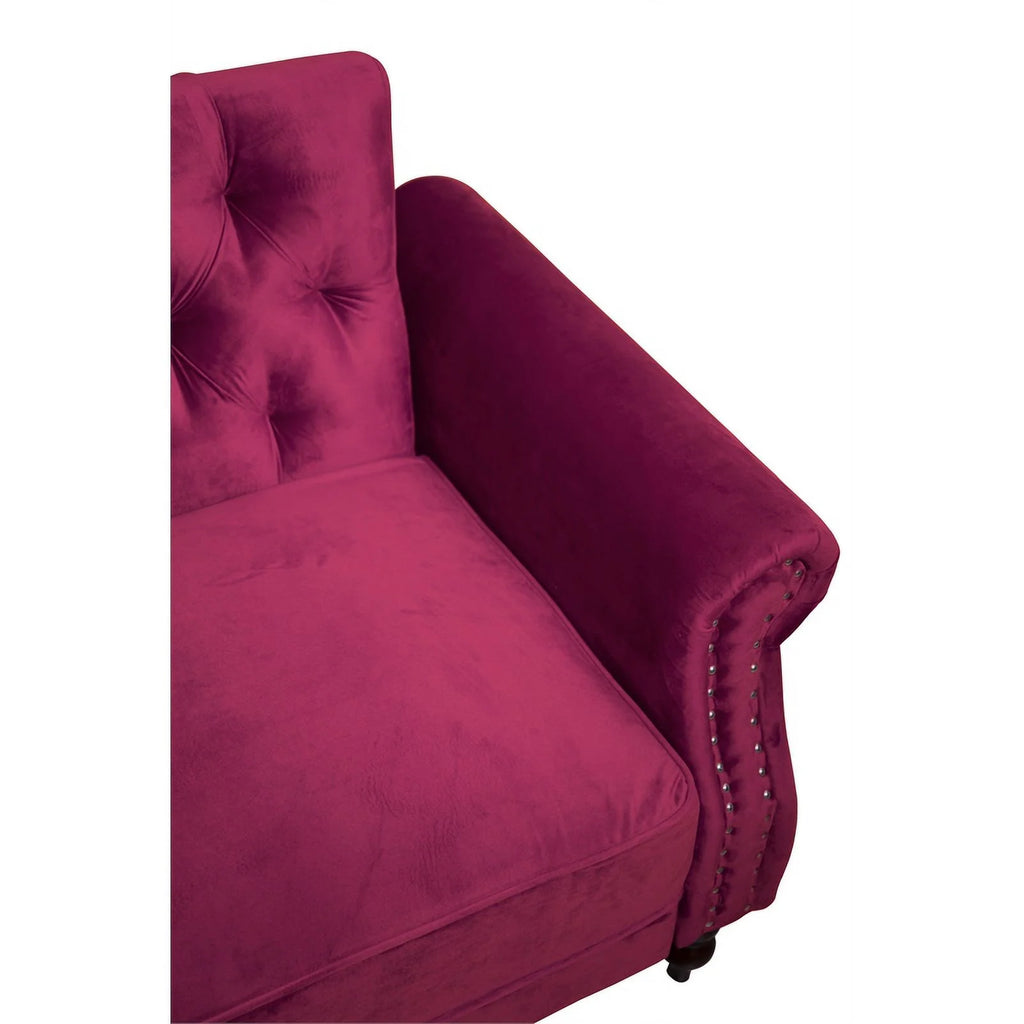 Wine Red Velvet Sofa Bed Sleeper Z326967