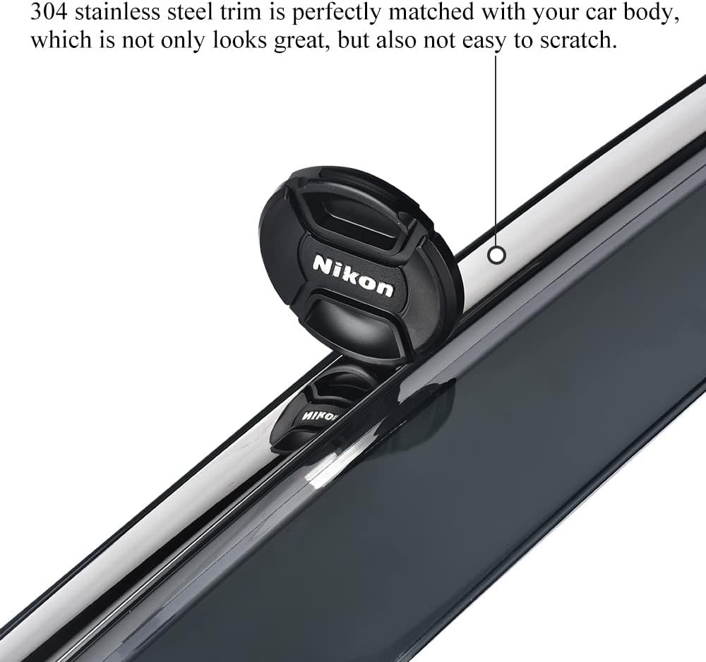 Compatible with Hyundai Tucson 2016-2021 Window Wind Deflector Rain Guard with 304 Stainless Steel Trim Pack of 2 H33847