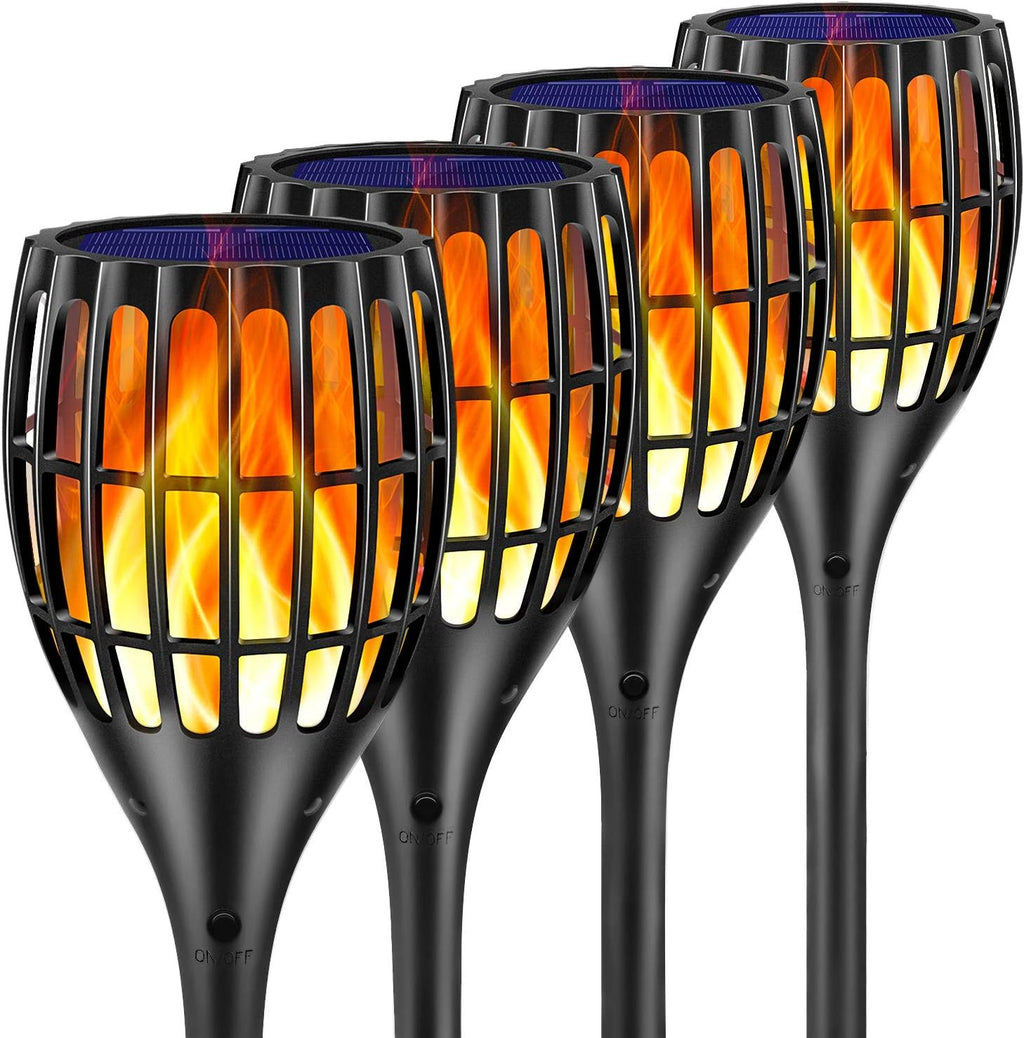 43 Flickering Flames Solar Torch Light, 4 Pack G9901