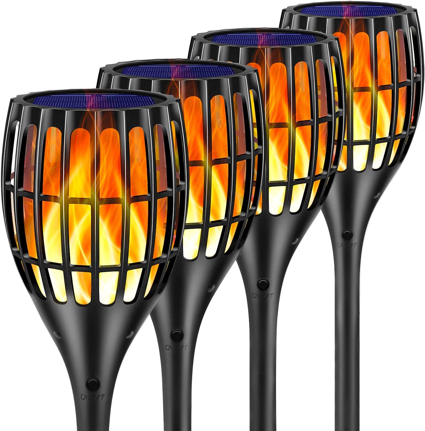 43 Flickering Flames Solar Torch Light, 4 Pack G9901