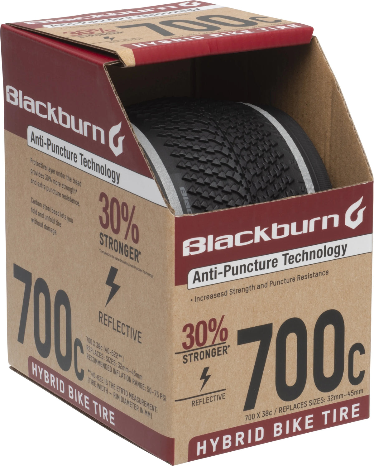 Black 700c x 38c Hybrid Bike Tire P207