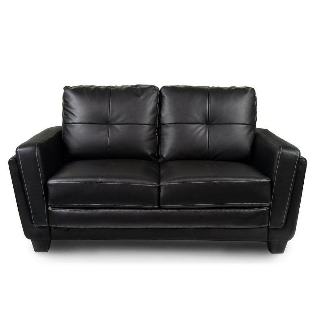 Black Faux Leather 2-Piece Sofa and Loveseat Set L562012