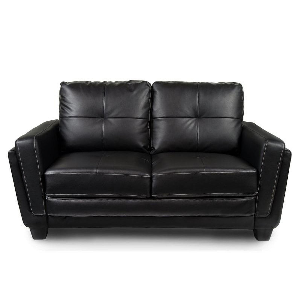 Black Faux Leather 2-Piece Sofa and Loveseat Set L562012