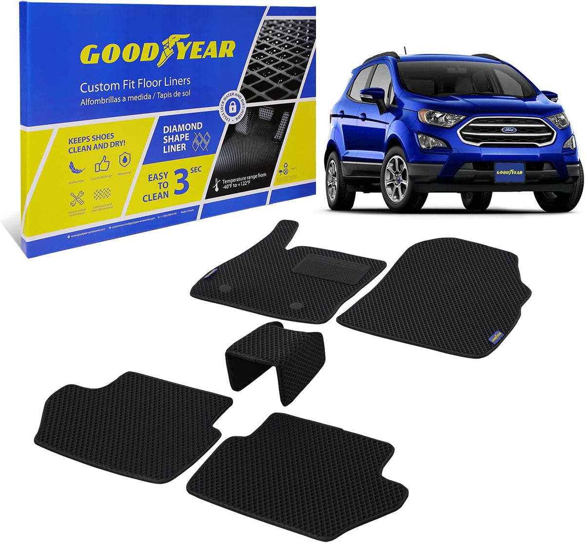 Black/Black 4 Pc. Car Floor Liners K816219