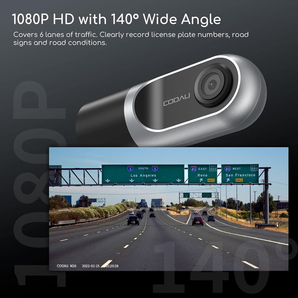 1080P FHD Dash Cam with Infrared Night Vision, Supercapacitor, Pack of 2 K136998