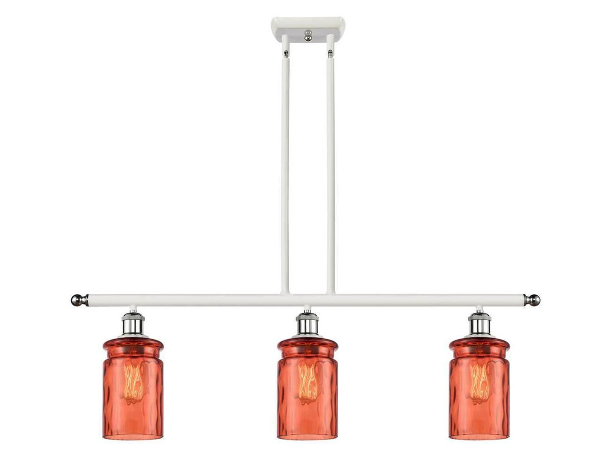 White and Polished Chrome 3 Light Island Light Y1668