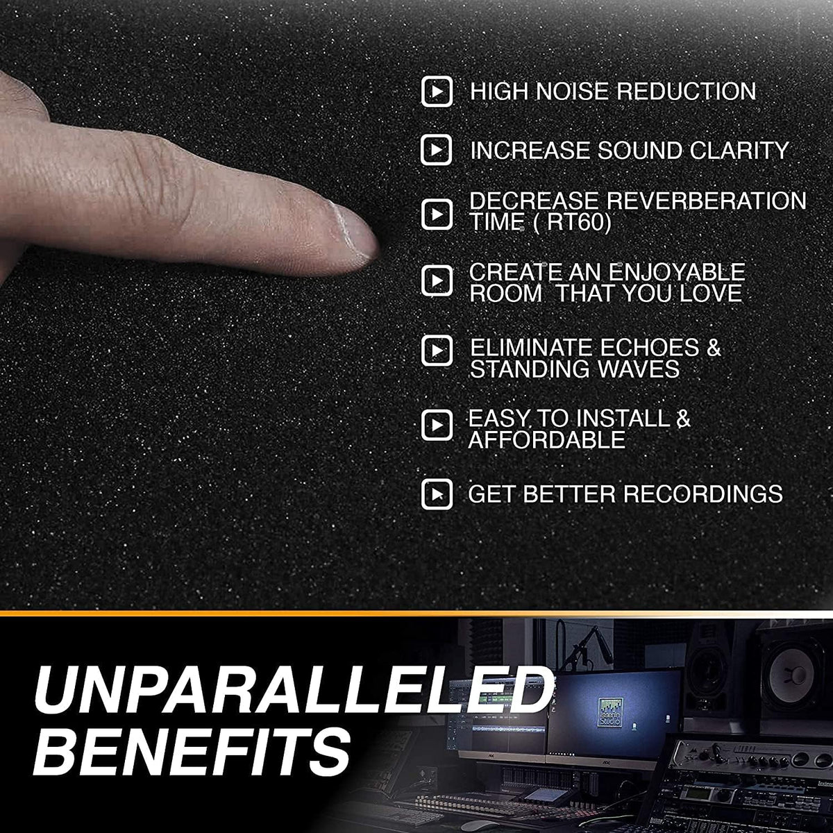 52 Pack Charcoal Acoustic Foam Panels N971