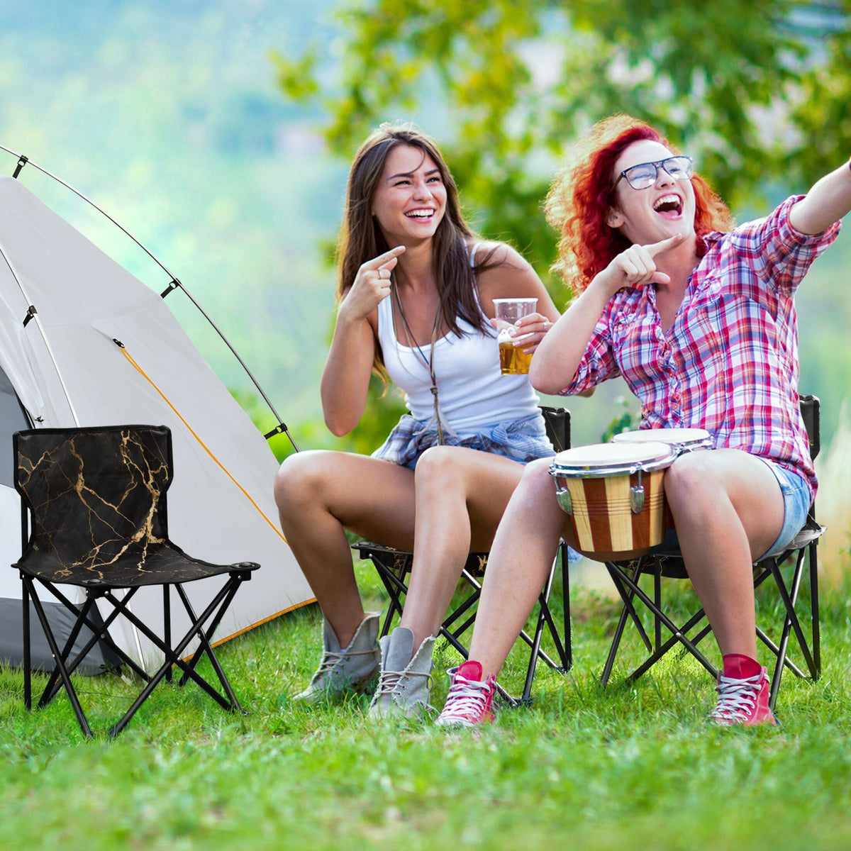 Marble Portable Folding Camping Chair with Carry Bag F901
