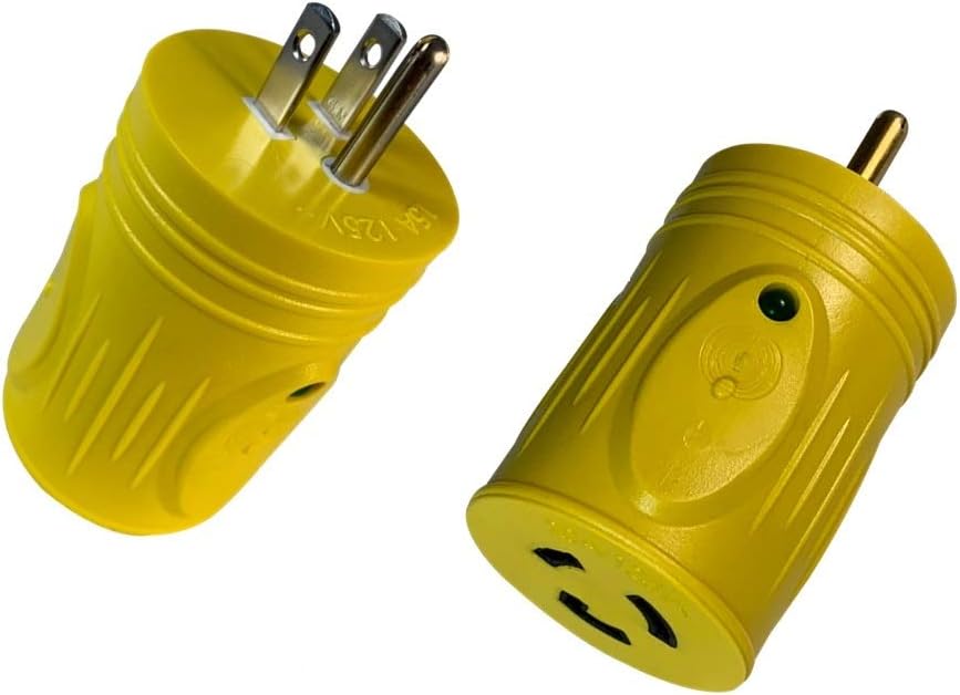 15Amp Male 5-15P to 20 Amp Lock Female L5-20R Adapter Pack of 2 U458209