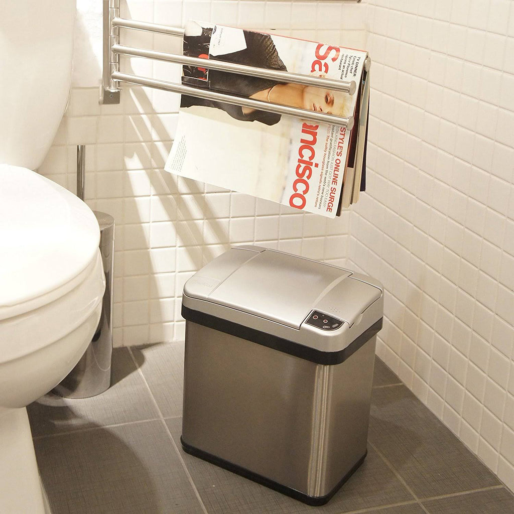 13 Gallon and 2.5 Gallon Stainless Steel Sensor Trash Cans Set of 2 E678721